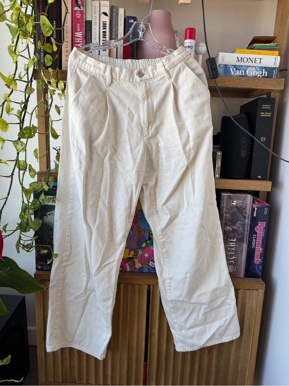 Uniqlo Women's Cream Elastic-Waist Chinos